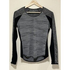 Athleta Running Wild Crew Long Sleeve Athletic Top Thumbholes Medium Black